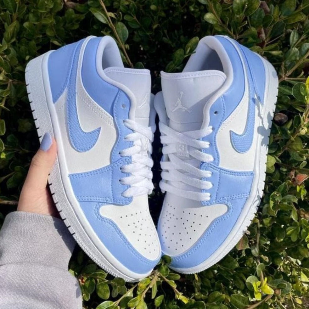 custom light blue jordans