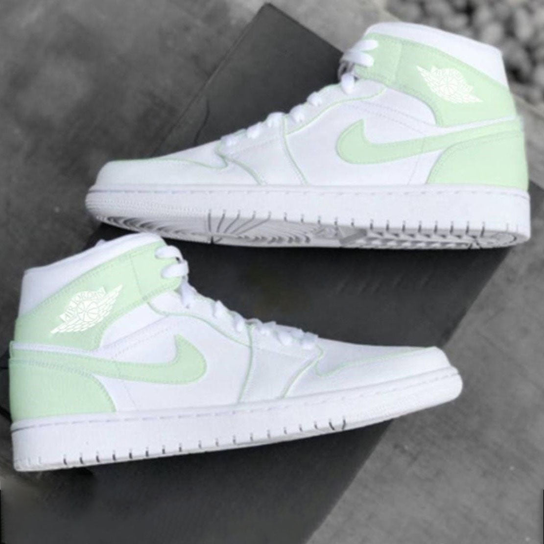 Green Custom Air Jordan 1 Unitecustom 7853