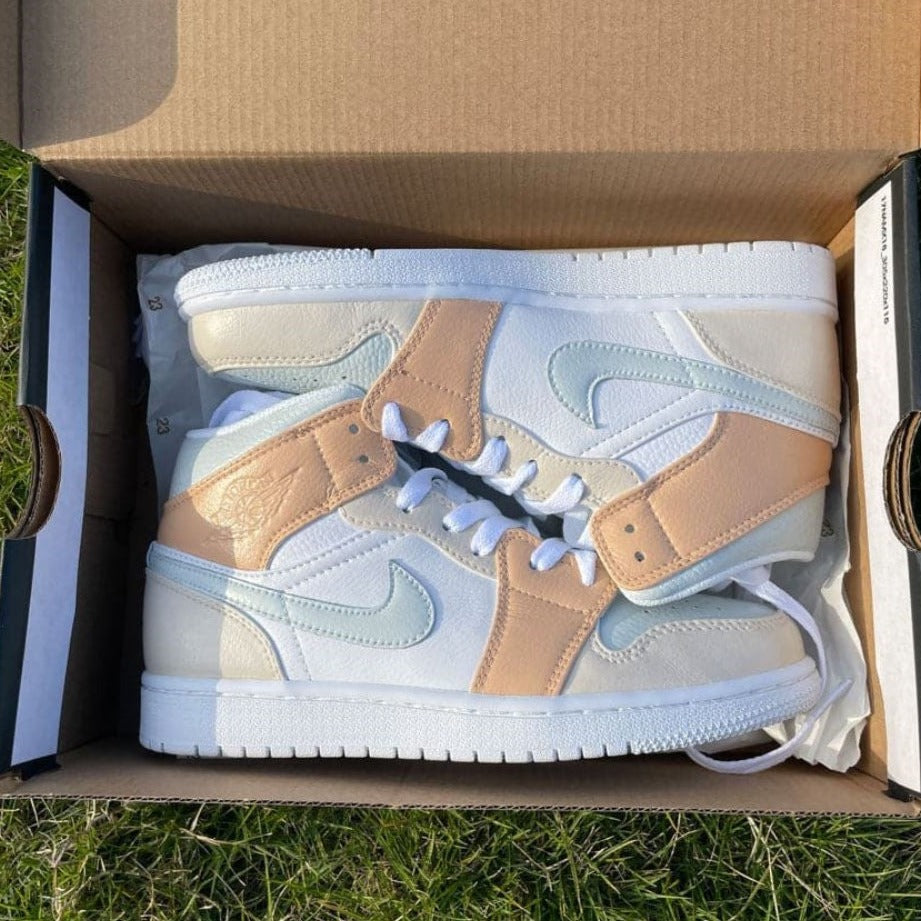 Beige Green Custom Air Jordan 1 Unitecustom 1378