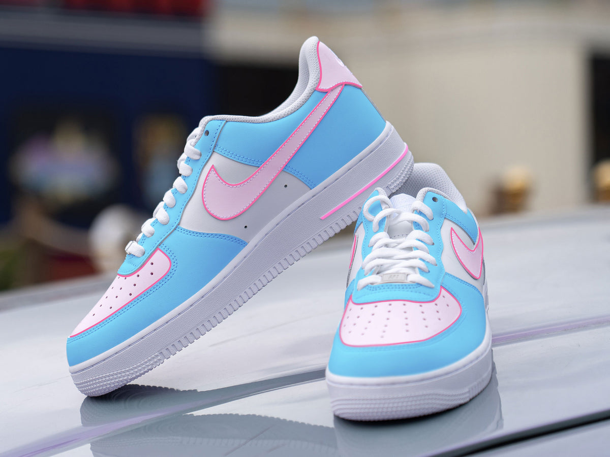 custom air force 1 pink and white