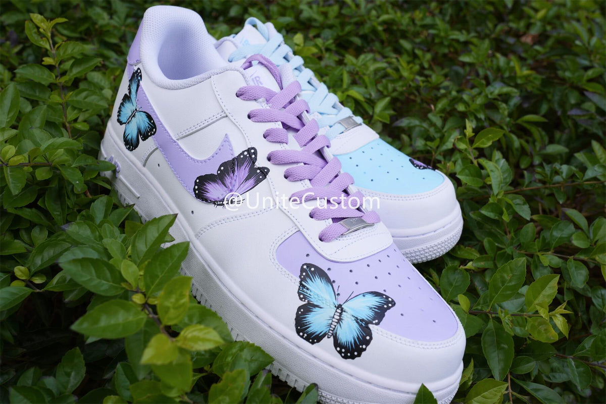 custom air force 1 purple butterfly