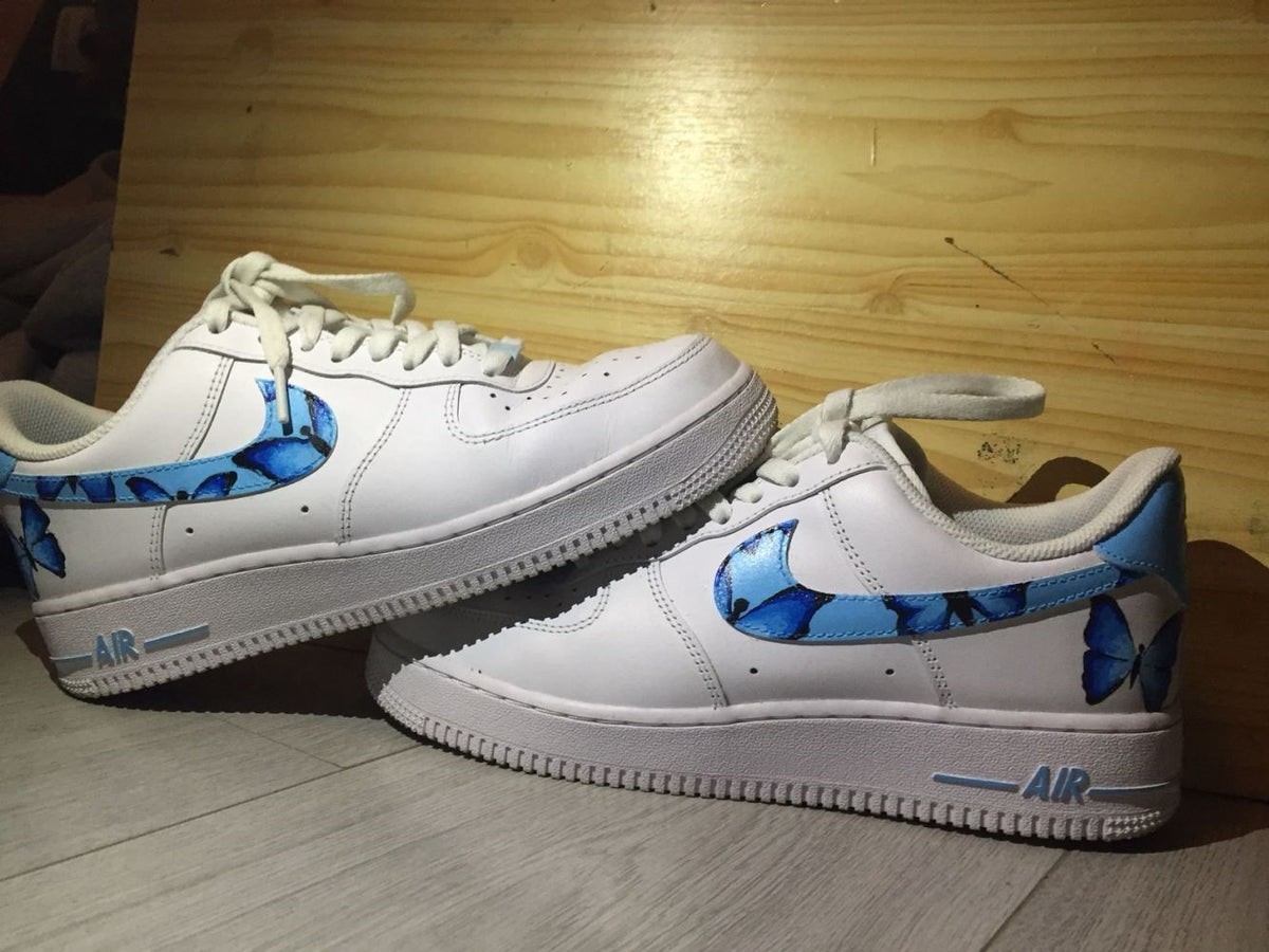 custom blue butterfly air force 1