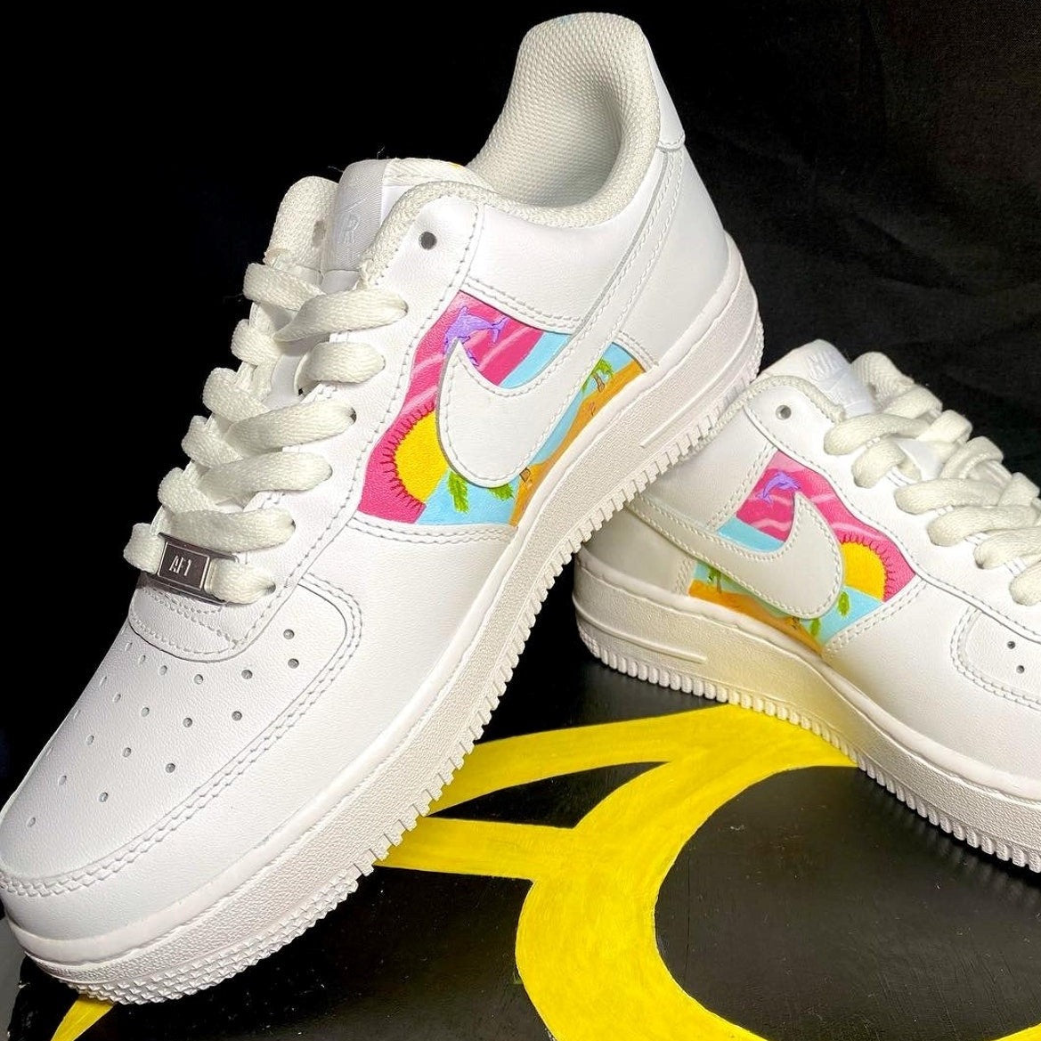 custom air force 1 sunset