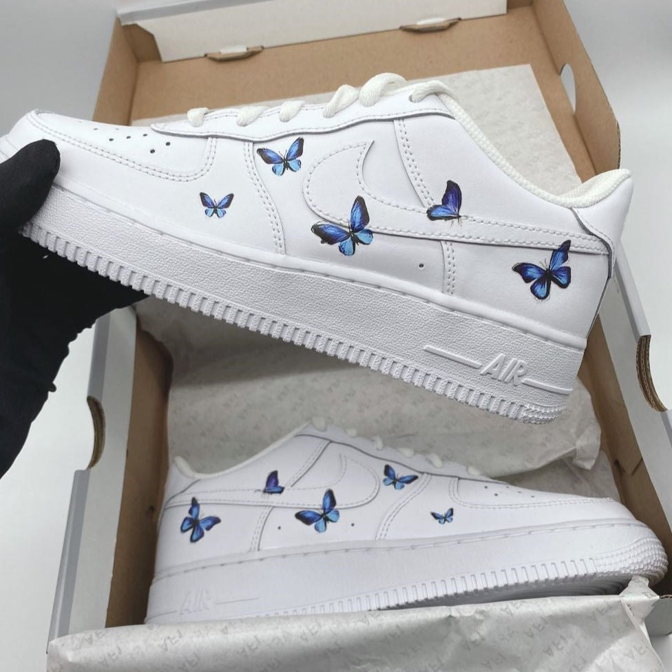 custom air forces with butterflies
