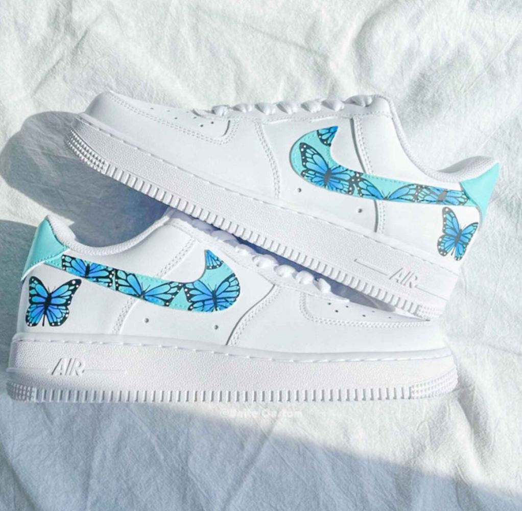 custom air force ones with butterflies