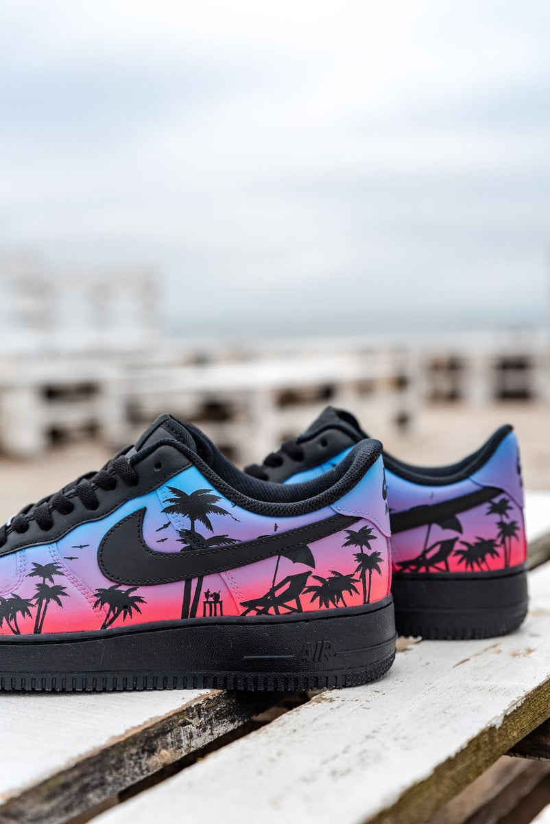 Sunset in Miami Palm Tree Custom Air Force 1 unitecustom