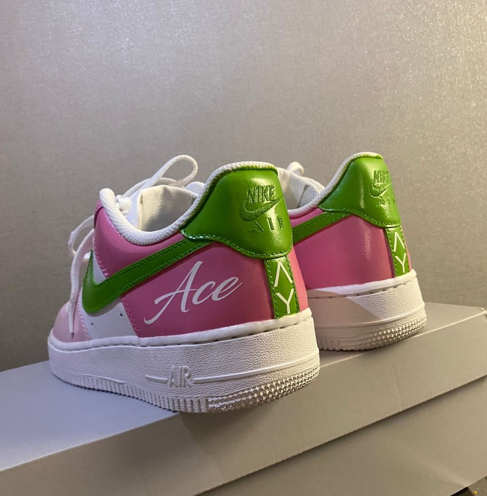 custom air force 1 pink and white
