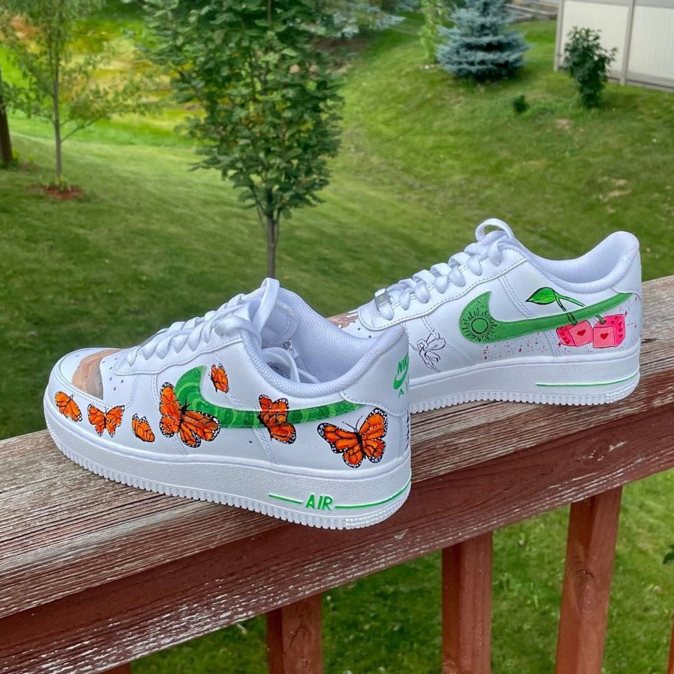custom air force ones with butterflies