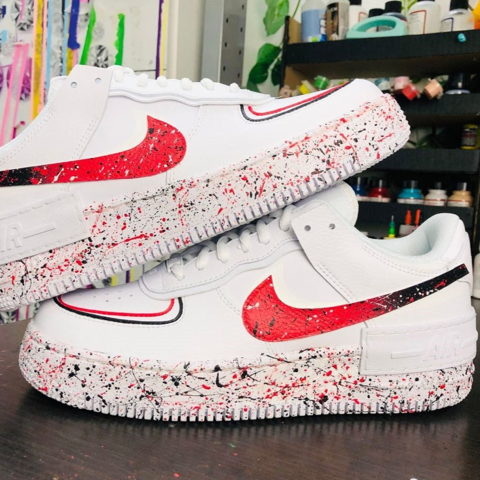 custom air force 1 red and black