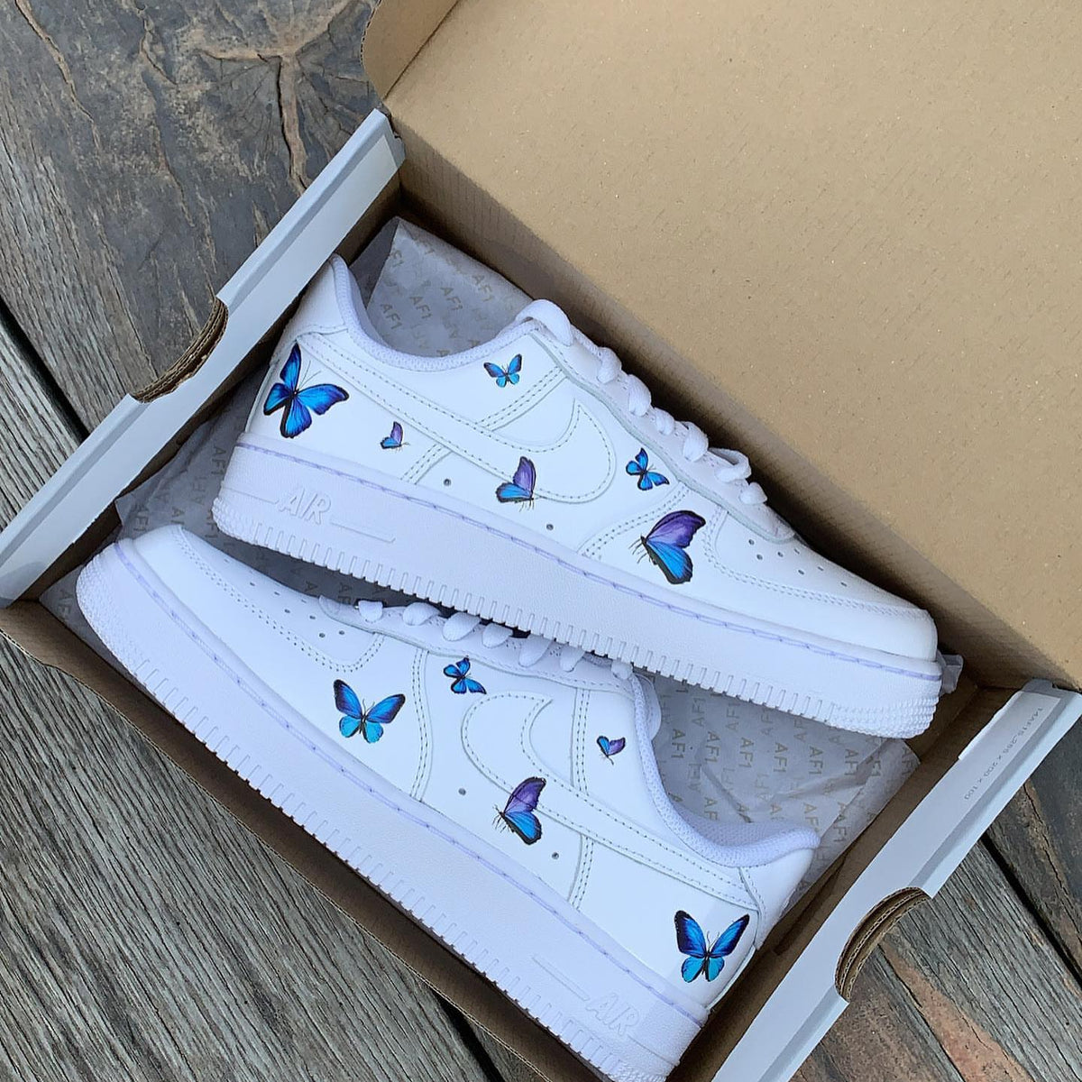 custom air force 1 purple butterfly