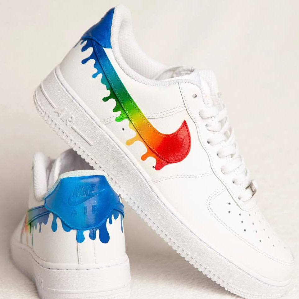 Rainbow reflective drip air force 1 Clearance