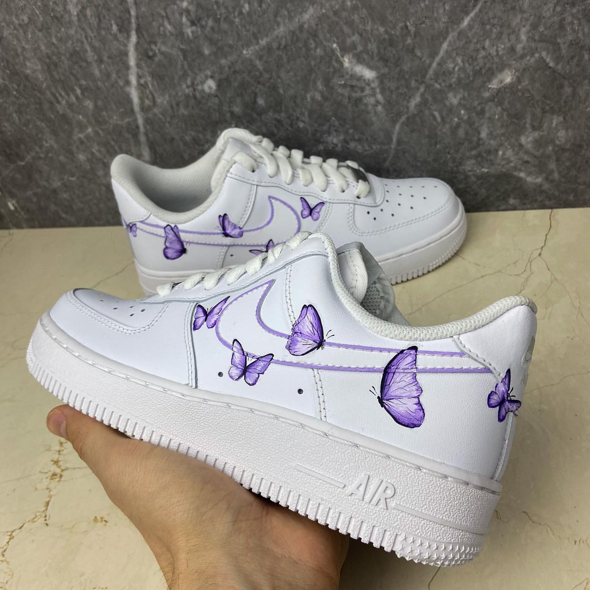 custom air force 1 butterfly purple