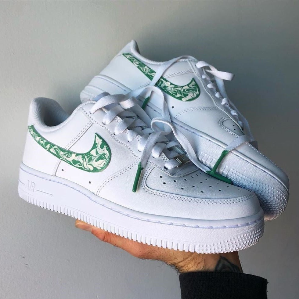 Green-White Drip Custom Air Force 1 – unitecustom