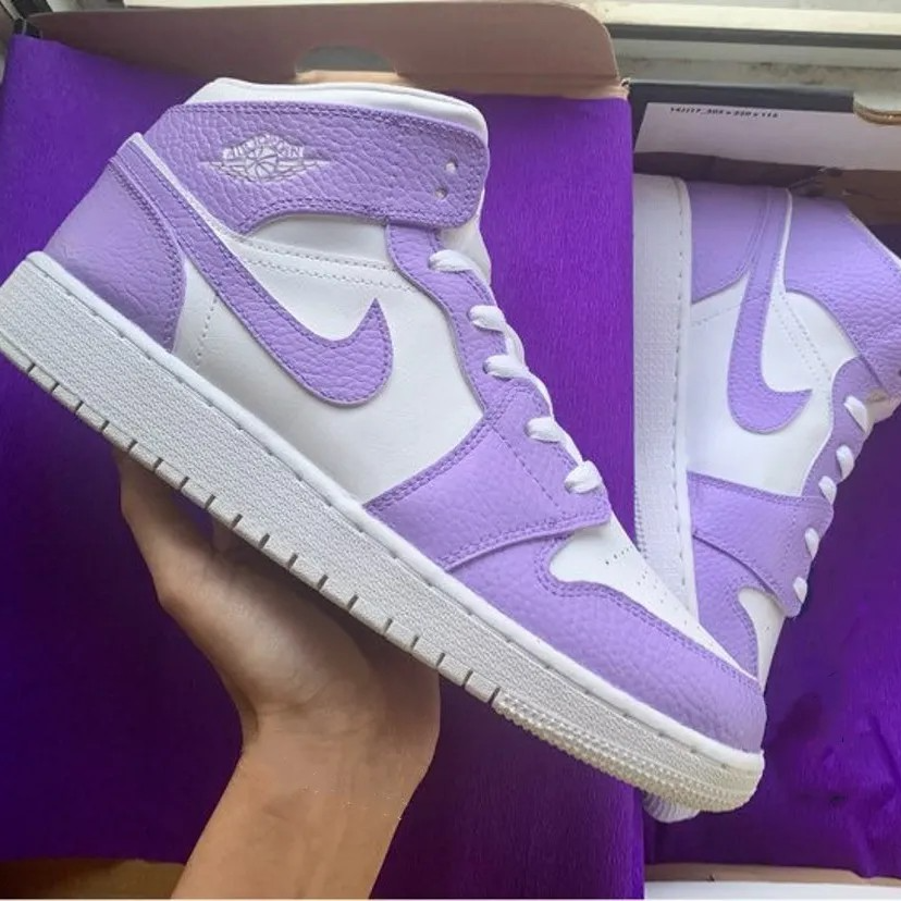 Custom Jordans Purple White