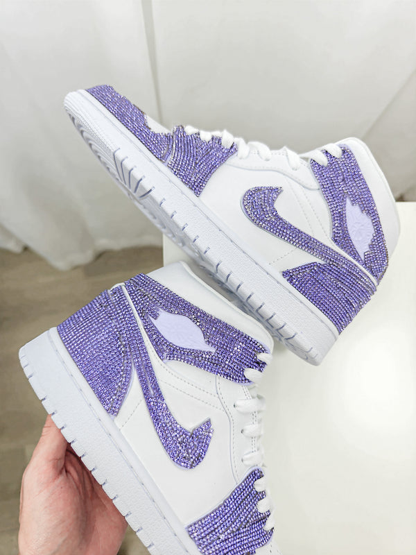 Purple Rhinestones Custom Air Jordan 1