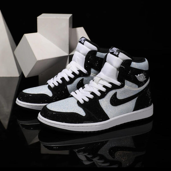 Custom Sneaker Black White Wedding Shoes Air Jordan 1