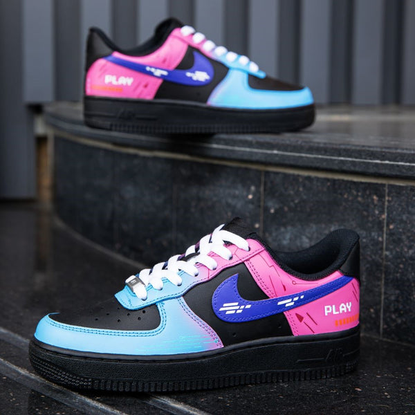 Black Pink Blue Custom Air Force 1