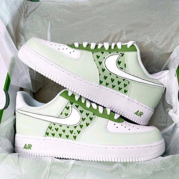 Green Hearts Custom Air Force 1