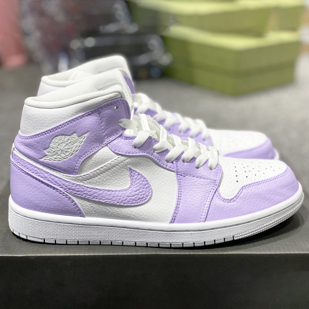 Custom Jordans Purple White Mid
