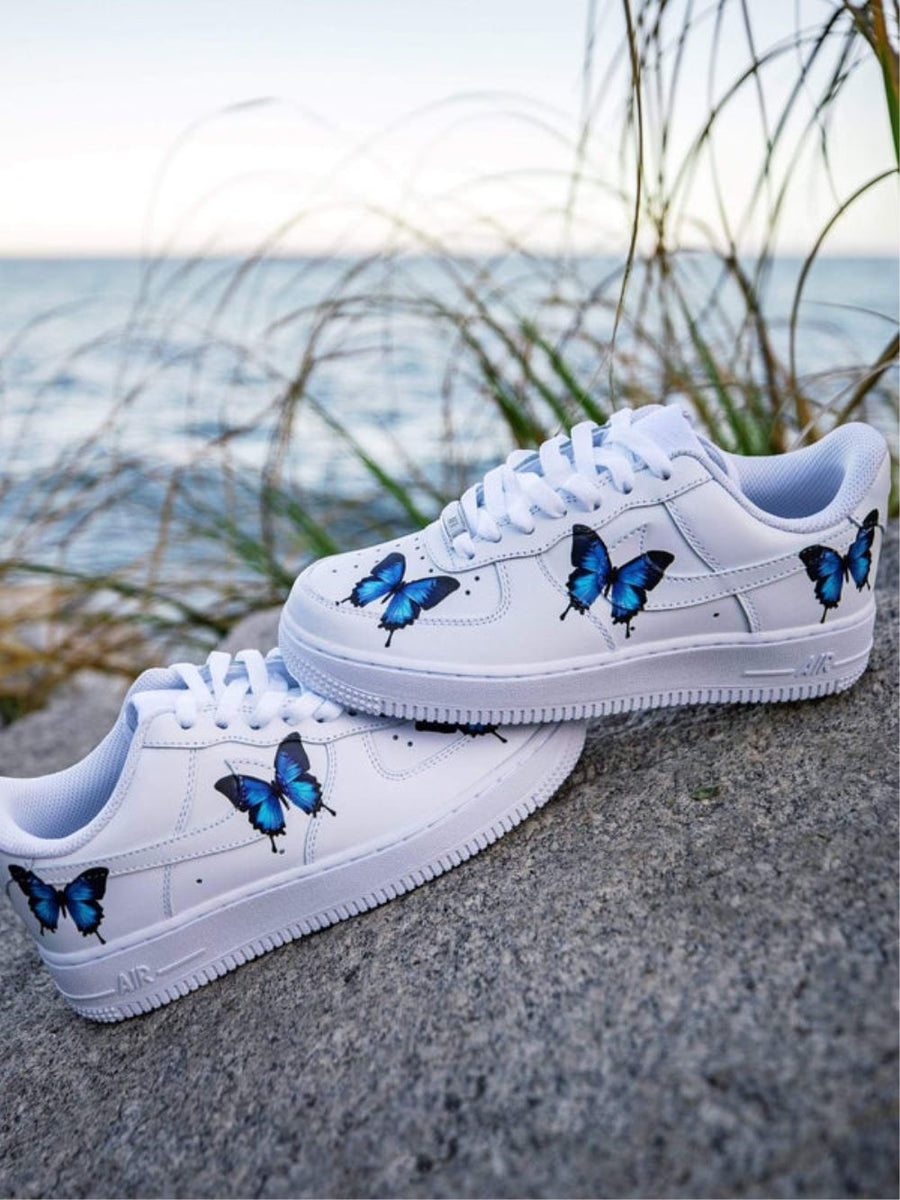 Blue Butterflies Custom Air Force 1 – unitecustom