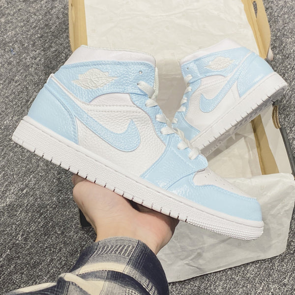 Custom Jordans Baby Blue White