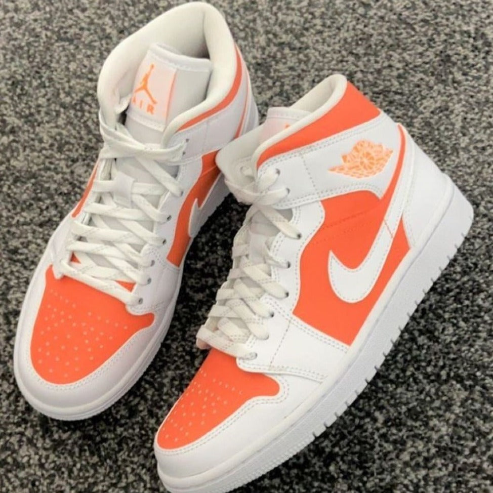 custom orange jordans