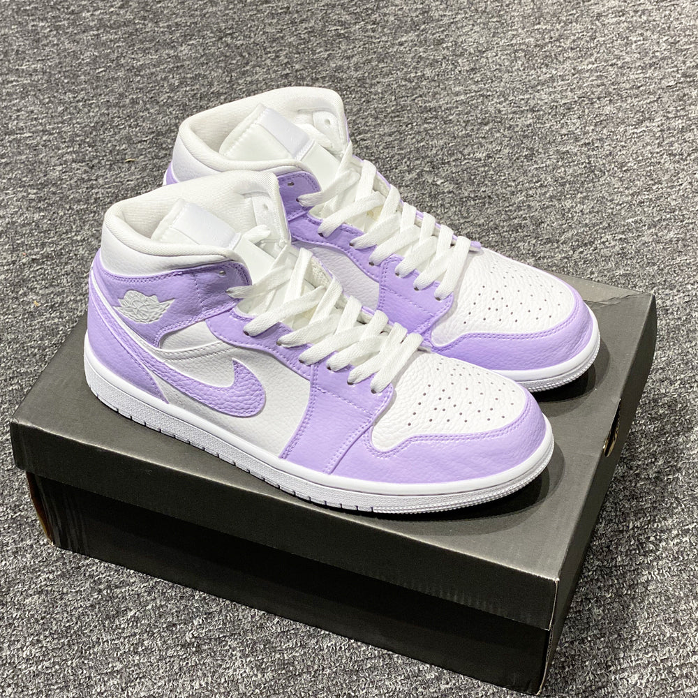Custom Jordans Purple White Mid