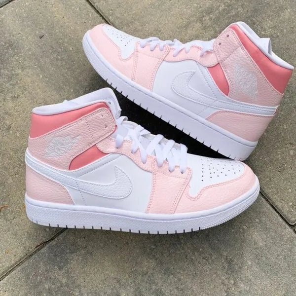 Custom Jordans Light And Dark Pink White
