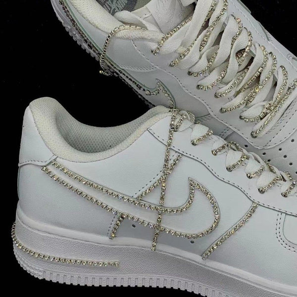 Rhinestone Lines Custom Air Force 1 x Wedding Sneaker