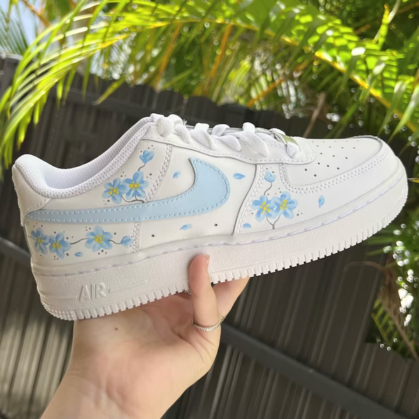 Light Blue Flowers Custom Air Force 1