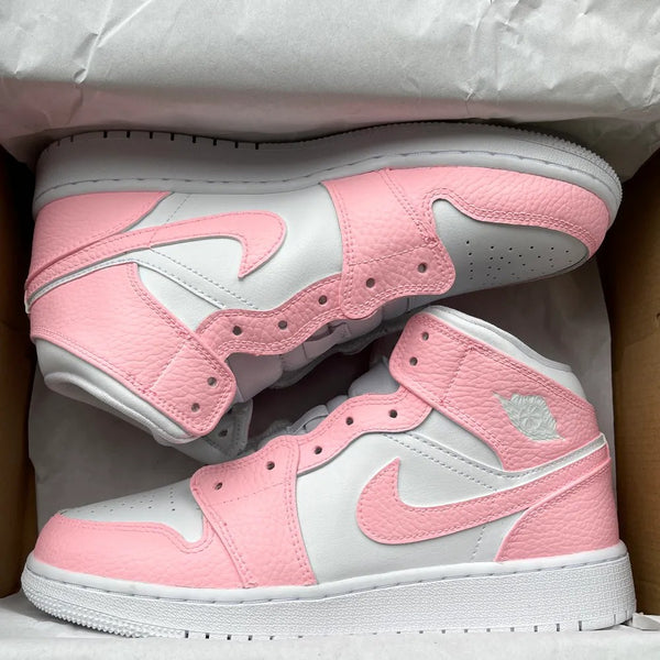 Custom Jordans Pink White
