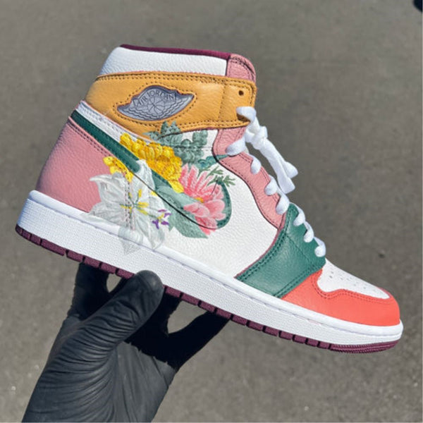 Flower Custom Air Jordan  1 X Wedding Sneaker