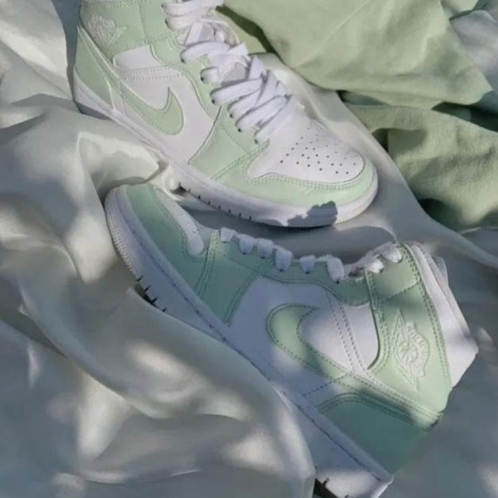 Green Custom Air Jordan 1 â unitecustom