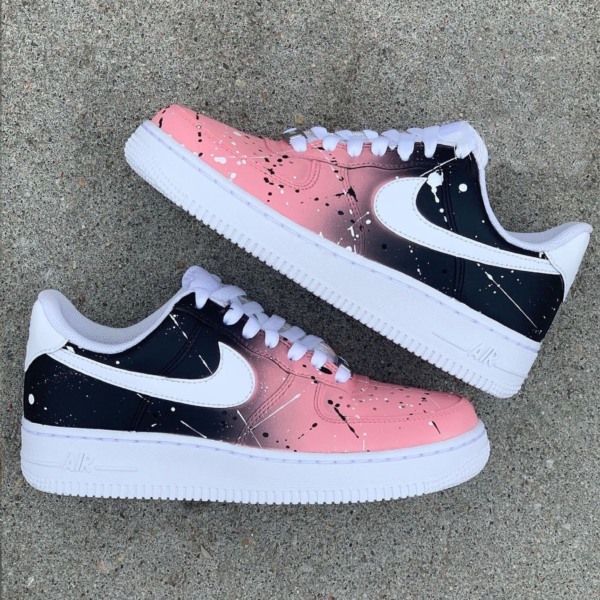 Black-Pink Splatter Custom Air Force 1 – unitecustom