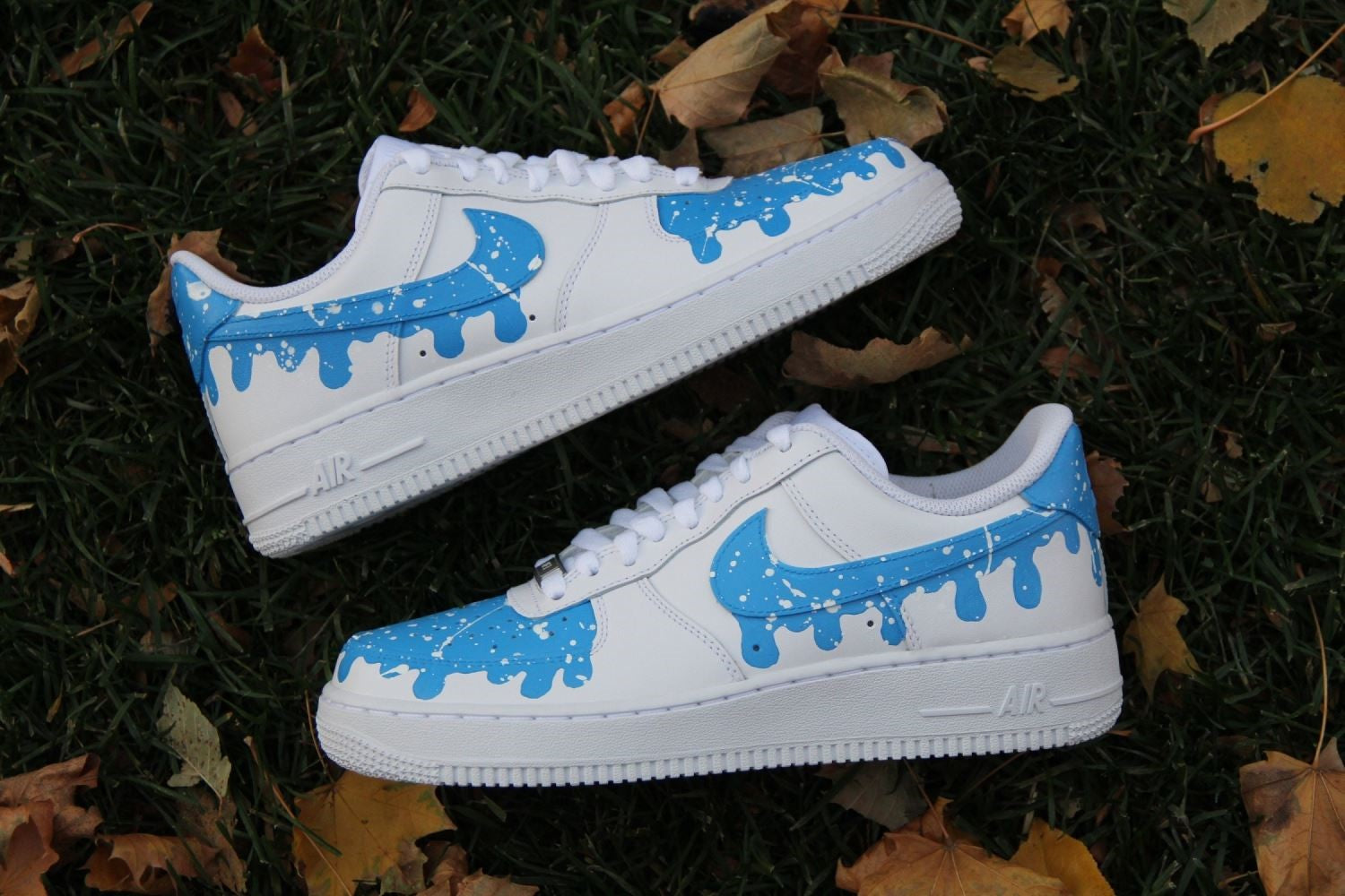 Baby Blue Drip-Splatter Custom Air Force 1 â unitecustom