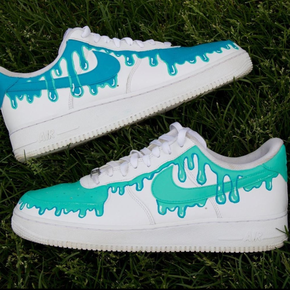 Blue-Green Drips Custom Air Force 1