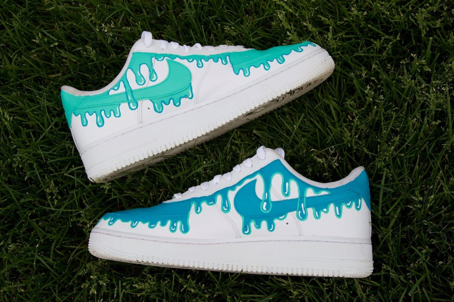 Blue-Green Drips Custom Air Force 1