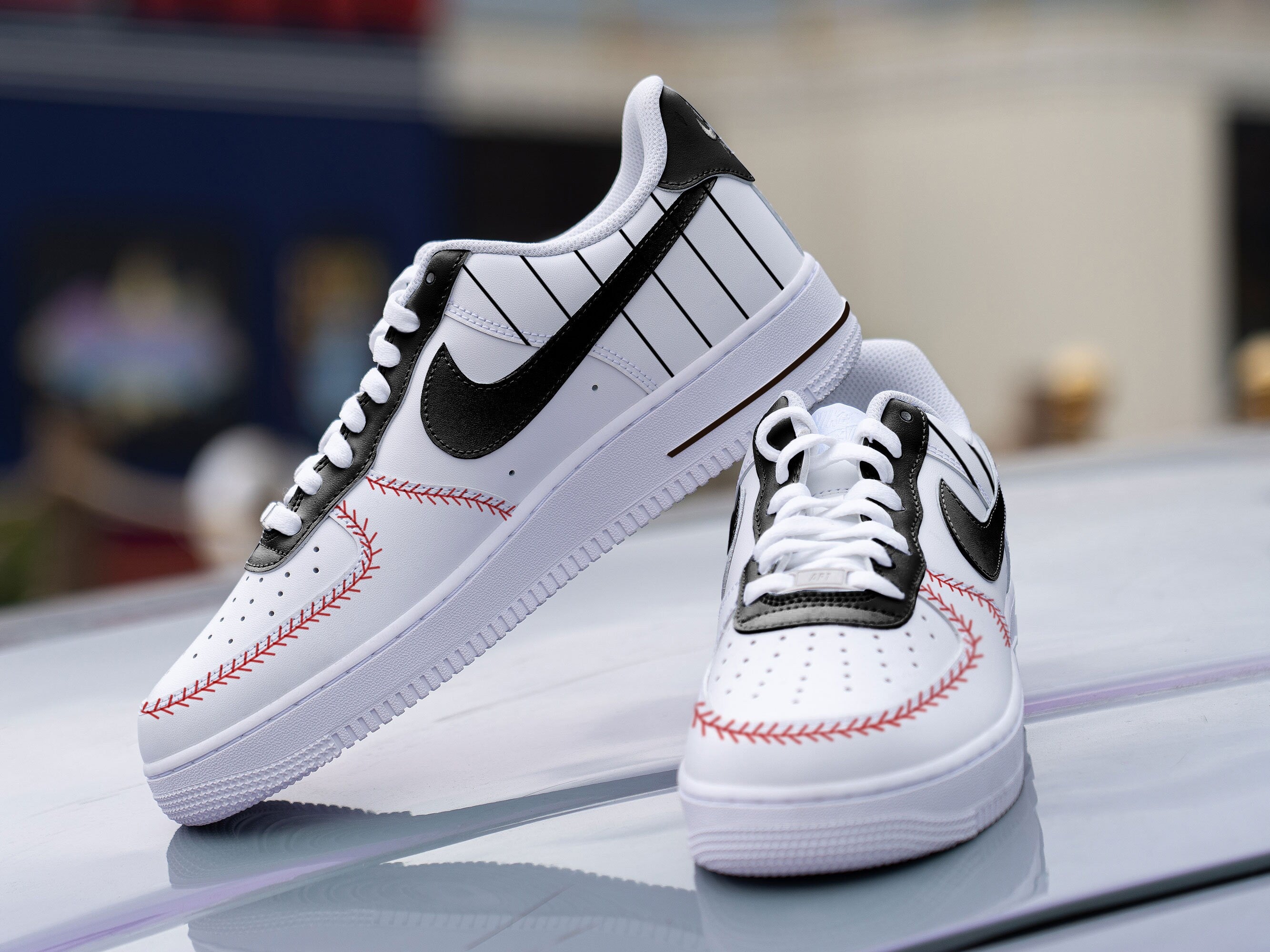 Custom Nike Air Force 1 Baseball Sneakers