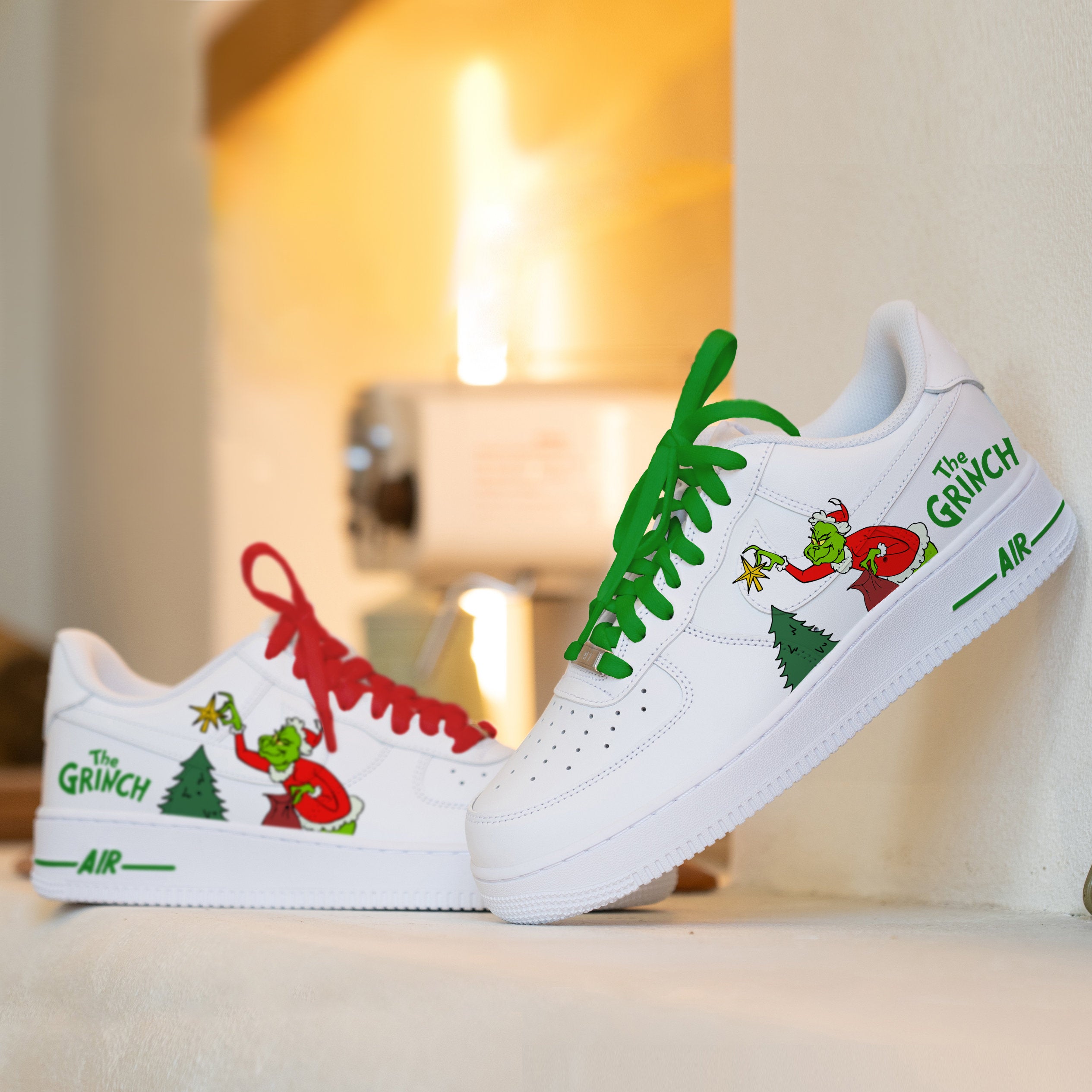 Custom Nike Air Force 1 Shoes Christmas Grinch