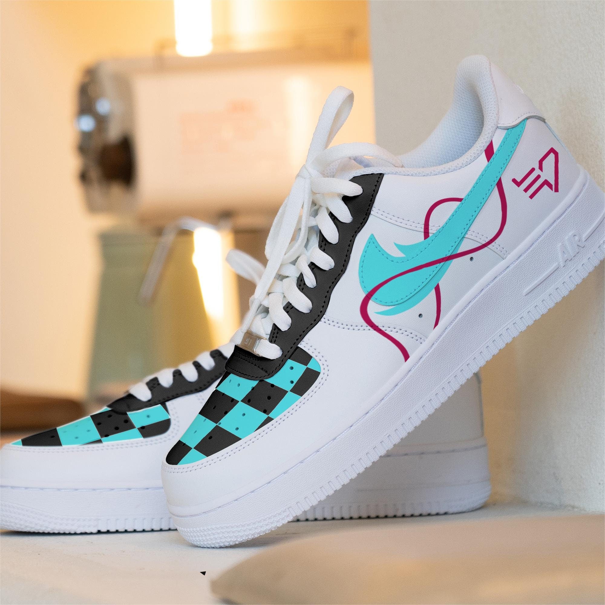 Crypton Customized Custom Crypton Nike Air Force 1 Sneaker Miku Blue – Unite Custom