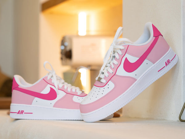 Custom Pink Nike Air Force 1 Sneaker