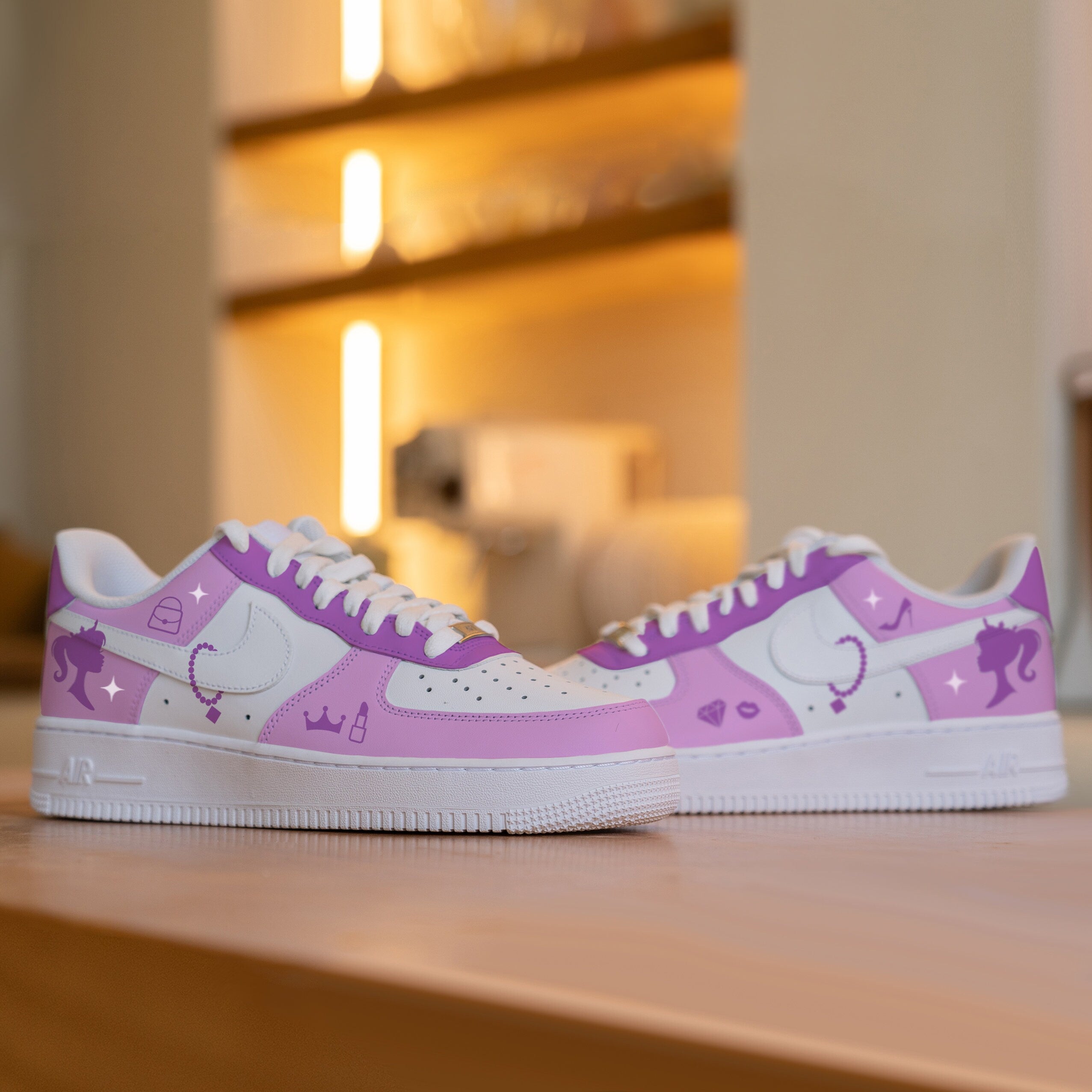Custom Purple Girly Nike Air Force 1 Sneaker