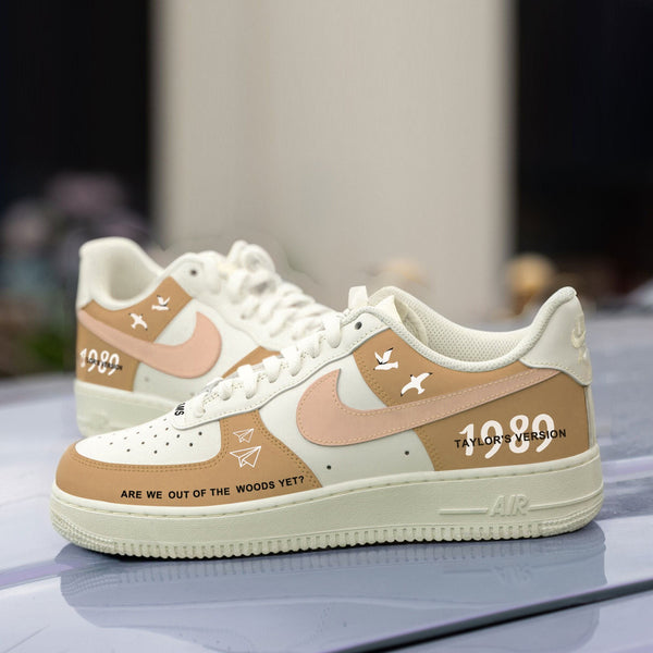 Custom Taylor's Nike Air Force 1 Shoes Beige