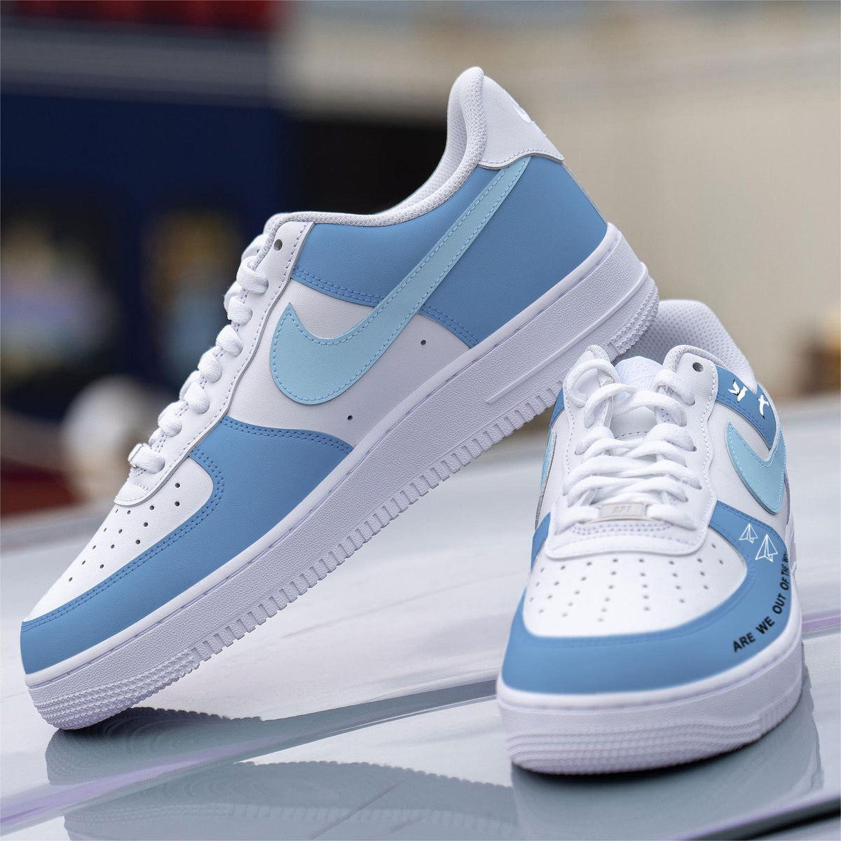 Custom Af1 Blue Custom Taylor's Nike Air Force 1 Shoes Blue – Unite Custom