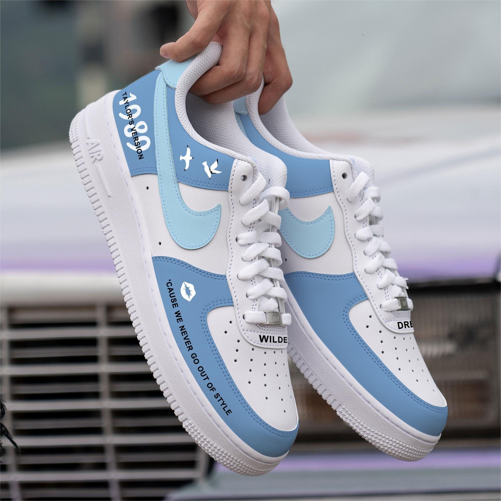 Custom Taylor's Nike Air Force 1 Shoes Blue