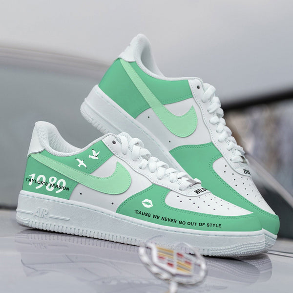 Custom Taylor's Nike Air Force 1 Shoes Light Green