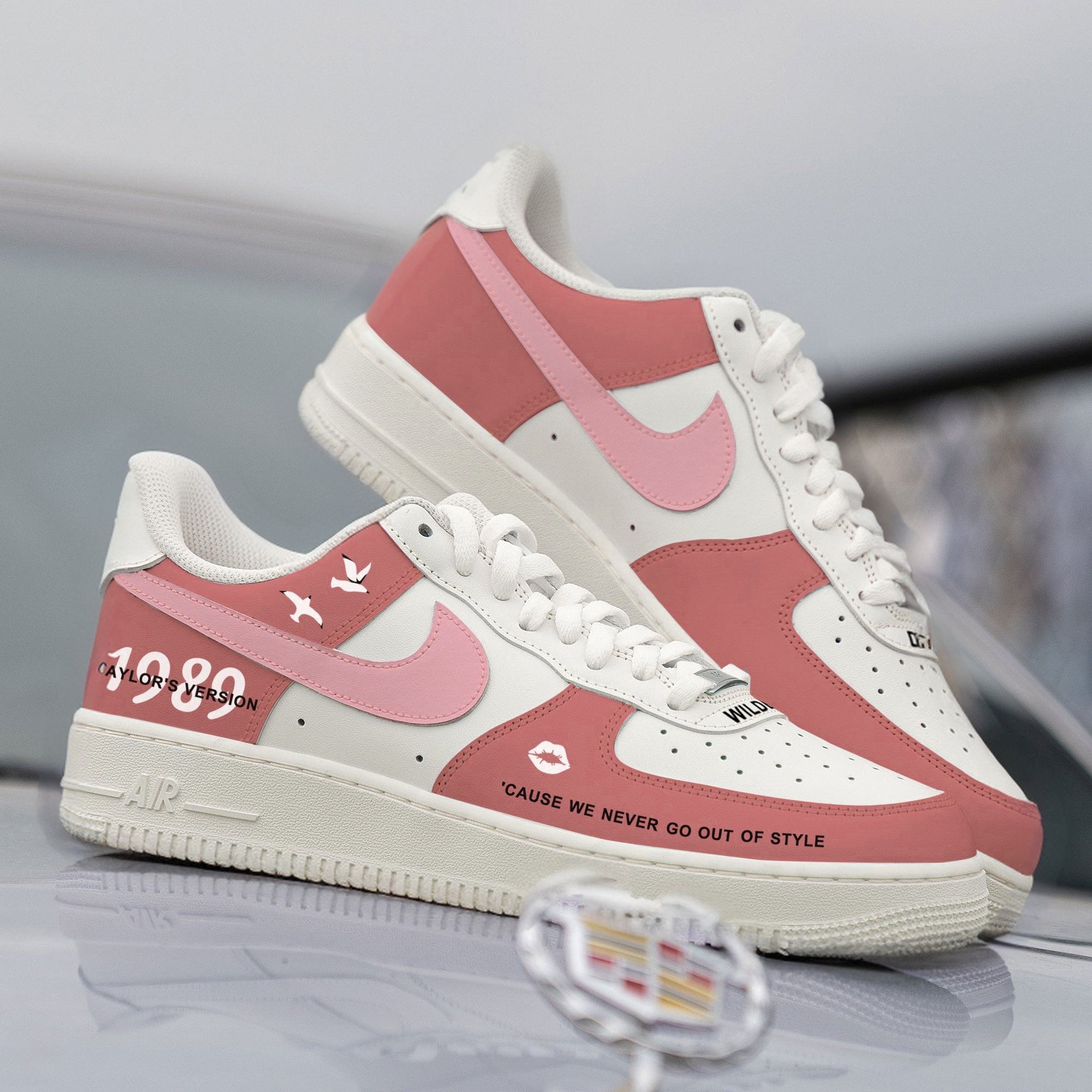 Custom Taylor's Nike Air Force 1 Shoes Rose Red