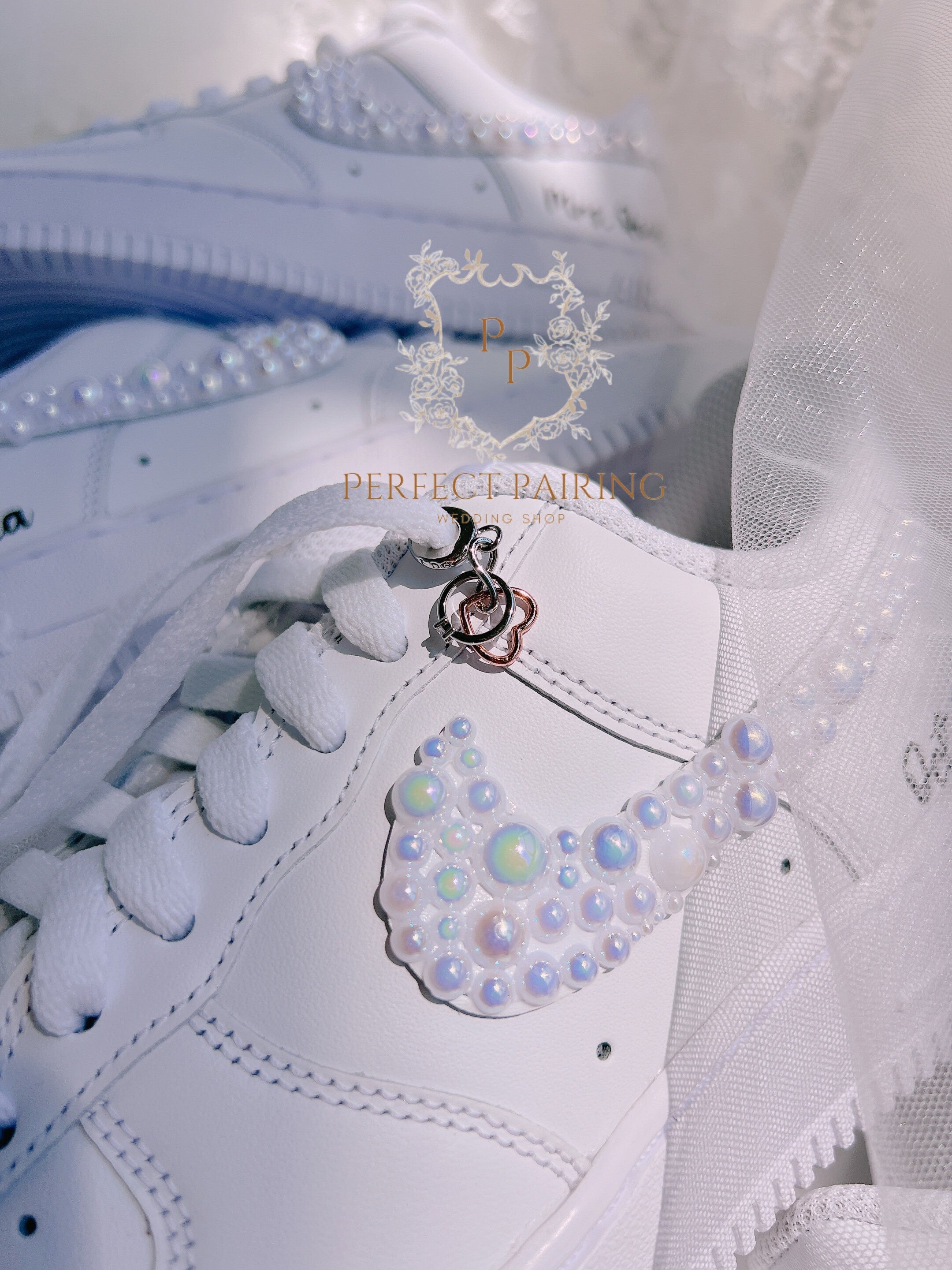 Wedding Shoes Custom Air Force 1 Pearl