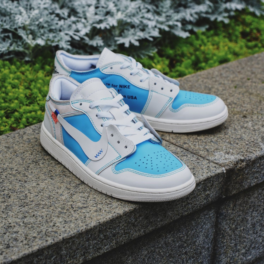 Baby blue low top jordans discount