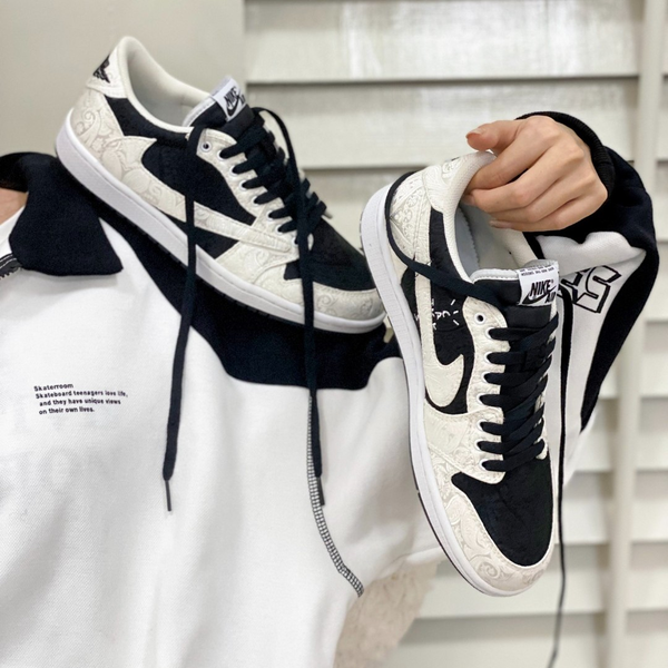 Black&White Custom  Low Air Jordan 1x Travis Scott